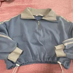 クロップドハーフジップスウェット