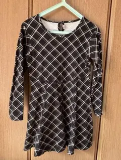 BeBe チェック柄 長袖ワンピース 130cm