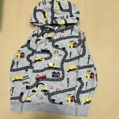 H&M 裏起毛　スウェットパーカー　130 車柄　総柄　パトカー