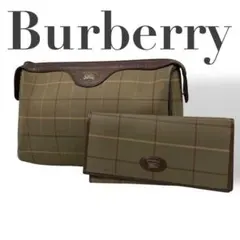 4839 Burberry バーバリー セカンドバッグ チェック柄 長財布付き