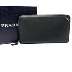 【極美品】PRADA オーガナイザー　ラウンドファスナー　サフィアーノレザー