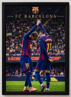 ハフィーニャ FCバルセロナ サッカーポスター フレーム付き