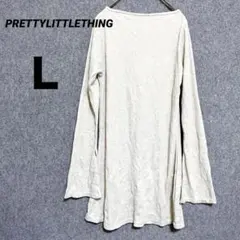 海外古着【PRETTYLITTLETHING 】ベージュリブチュニック UK12