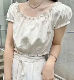 mystic フリルショートブラウス