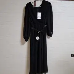 【新品未使用】ZARA ザラ ベルト付き ロングワンピース レディース 黒