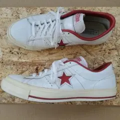 CONVERSE ワンスター スニーカー ホワイト/ブルー/レッド モデル泡盛 