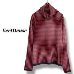 【ヴェールデンス】セーター　長袖　タートルネック　ストライプ　アンゴラ混　2