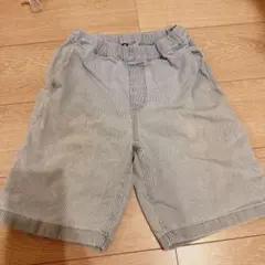 ユニクロ　デニムハーフパンツ　ストライプ　短パン　半ズボン　140cm