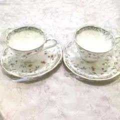 ノリタケ Noritake ペアカップ＆ソーサー 花更紗
