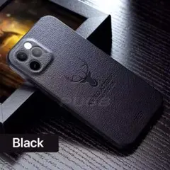 高級レザー iphone11 12 pro ブラック 黒 耐衝撃カバー maxのサムネイル