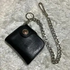 トラッカーウォレット　ブラック　本革　チェーンウォレット　折りたたみ　喜平のサムネイル