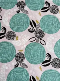 綿麻【HANAMONOGATARI】グリーン イッソエッコ 生地 ハギレ