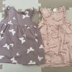 H&M 蝶とクジラのワンピース2枚セット