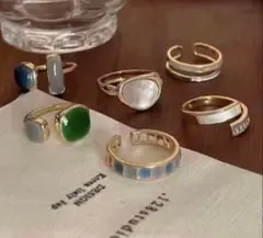 ゴールドリング 6個セット 美しい北欧 ラグジュアリー