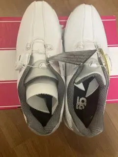 axel golf レディース　ゴルフシューズ　白×銀　24.5cm