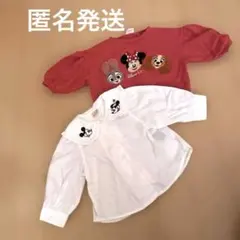 匿名発送 80 ディズニー長袖トップス2点セット