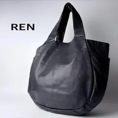 青りんごさま専用レン　REN　パンプキンサック　トートバッグやぎ革ブラックのサムネイル