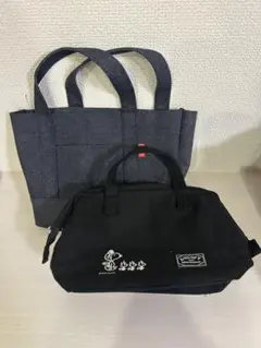 スヌーピー保冷バック　がま口、デニムバック