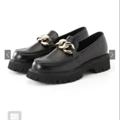 厚底チェーンレザーローファー ［Zr848］
