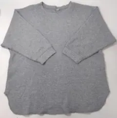 【き761】UNIQLO 長袖トップス ワッフル生地 グレー