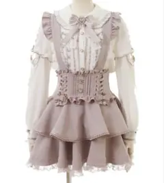 LIZLISA サスペンダー付きティアードスカパン