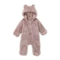 ベルメゾン アニマルかわいい前開きボアジャンプスーツ 　クマ耳フリースアウター