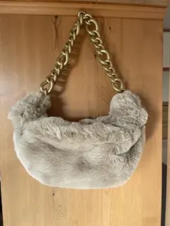 ZARA エコファーチェーンショルダーバッグ