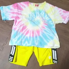 BABYDOLL タイダイTシャツ＆ショーツセット 120/110