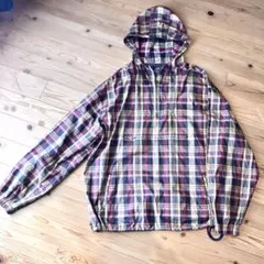 90s ラルフローレン チェック柄 アノラック　 ナイロンパーカー