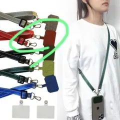 【24時間以内に発送】全機種対応 スマホストラップ 首掛け 斜め掛け レッド