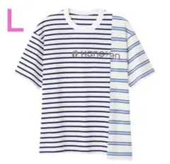 完売❗️送料込❗️ GU✖️ハンテンボーダービックTシャツ　Ｌ　未使用　ホワイトのサムネイル