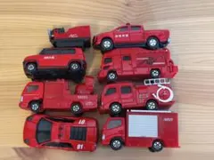 赤い消防車ミニカー8台セット