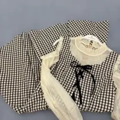 チェック柄フレアワンピース