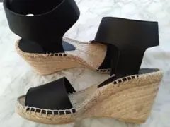 ★VINCE★☆アンクルストラップレザーウェッジソールサンダルのサムネイル