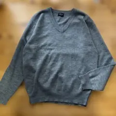 メンズF.R.E.S.C.O. グレー Vネックニットセーター M 学生さんも