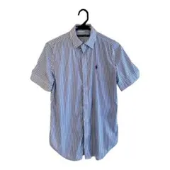 ラルフローレン　半袖 ストライプ シャツ　ブルー　レディースM