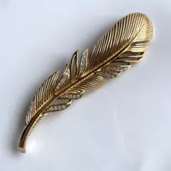 DIOR ディオール ヴィンテージ ゴールド フェザー ブローチ
