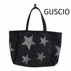 【GUSCIO】トートバッグ キラキラ 星柄 ブラック A4のサムネイル