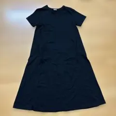 GUブラック 半袖 カットソーロングワンピース