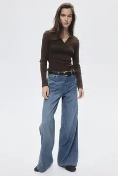 H&M ワイドレギュラーデニム