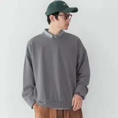 coca ビッグシルエットエンボストップス Mサイズ　チャコール