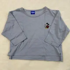 ディズニー　ミッキー　長袖　Tシャツ　120 110 ブルー　淡色　水色