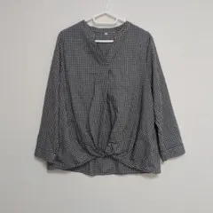 ギンガムチェック長袖シャツ