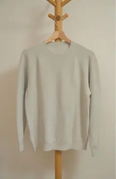 無印良品　紳士　洗える畦編みクルーネックセーター紳士Ｌ・アイボリー