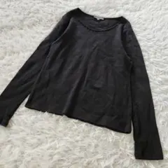 ローラアシュレイ ロンT ブラック M 綿100 コットン 長袖 黒のサムネイル
