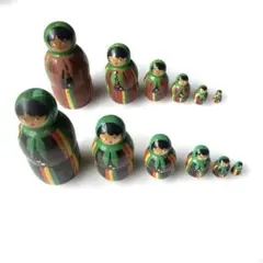 ポーランド製　マトリョーシカ人形　木製民芸品　2セット(12ピース)