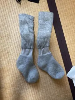グレー リブ編み レッグウォーマー