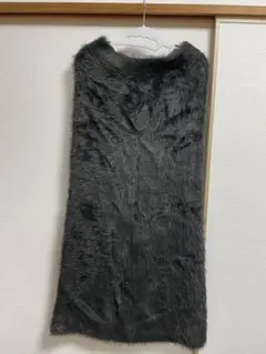 シャギーニット タイトスカート ロング丈 グレー Lのサムネイル