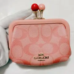 COACH コインケース がま口 ピンク