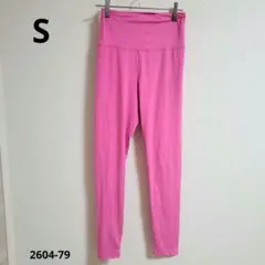 【S】ハイウエスト ストレッチ レギンス ピンク ヨガウェア